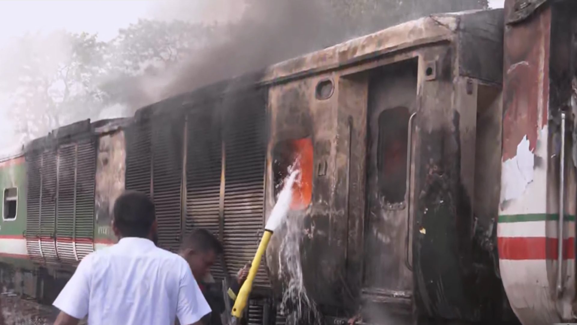 Chattala Express catches fire near Sitakunda