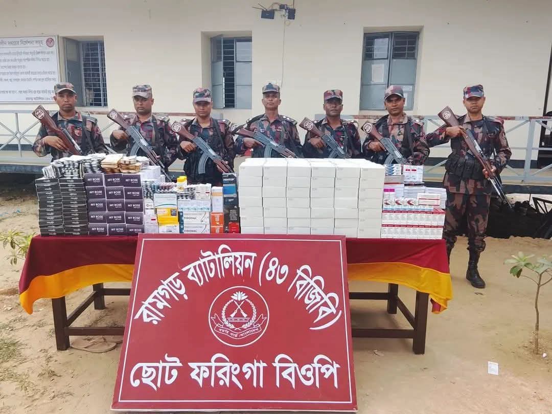 BGB Seizes Large Consignment of Indian Medicines Worth BDT 5.3 Million in Mirsharai