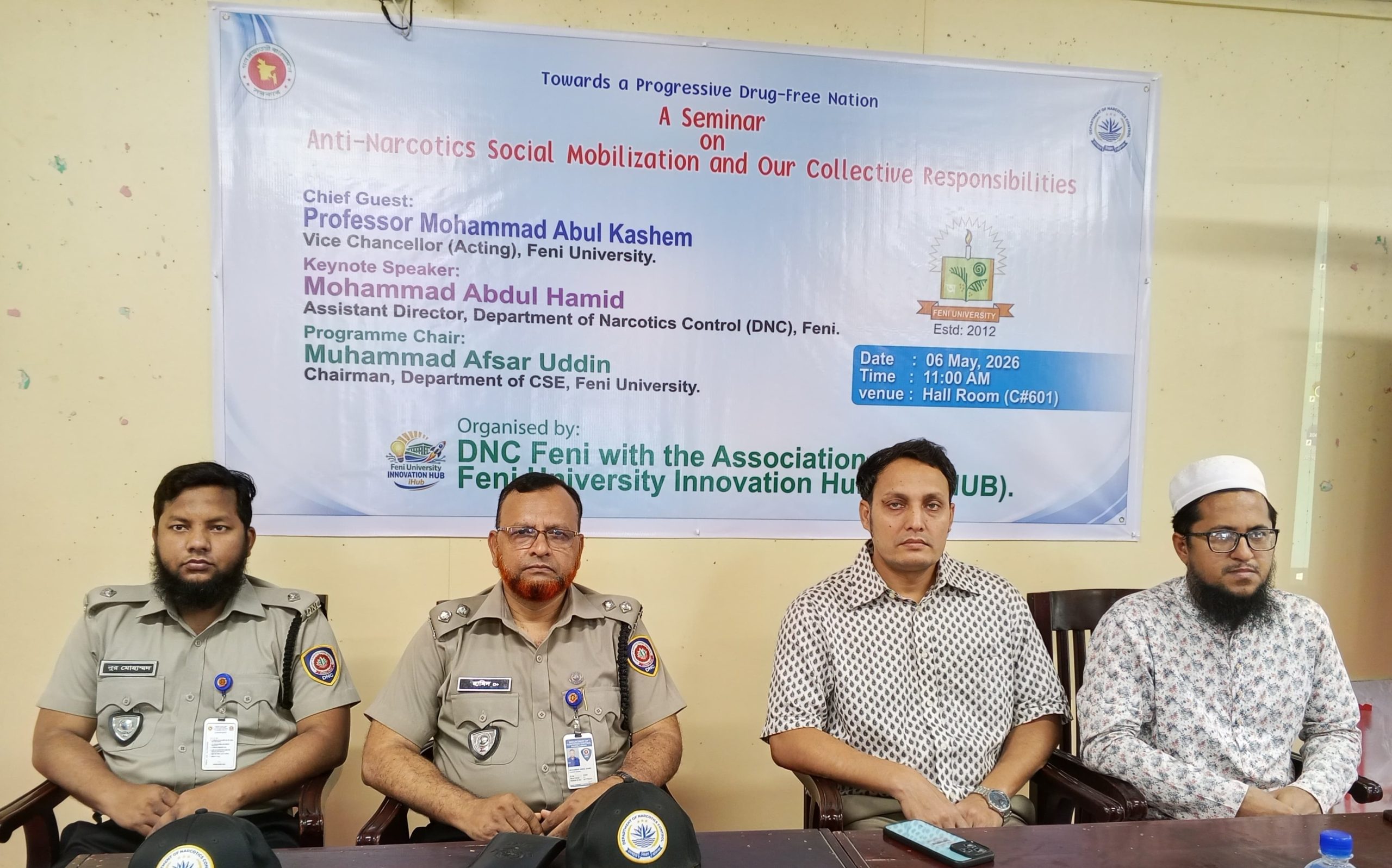 “Hold Pens, Quit Addiction”: Seminar at Feni University Calls for Social Movement Against Drugs