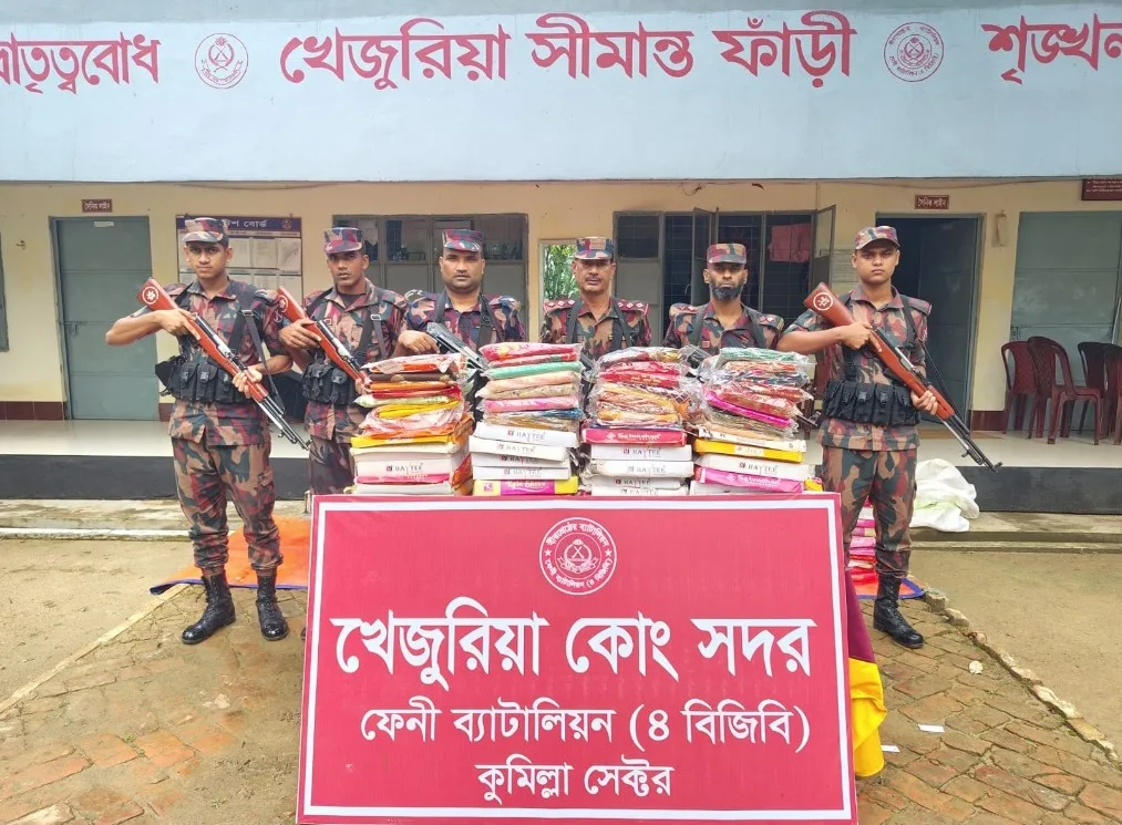 BGB Seizes Smuggled Indian Goods Worth Tk 22.25 Lakh in Feni Border Drive