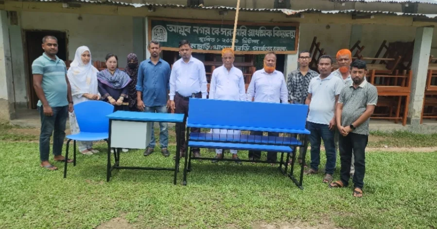 Essential Furniture Distributed to Two Panchhari Schools by MP Wadud Bhuiyan