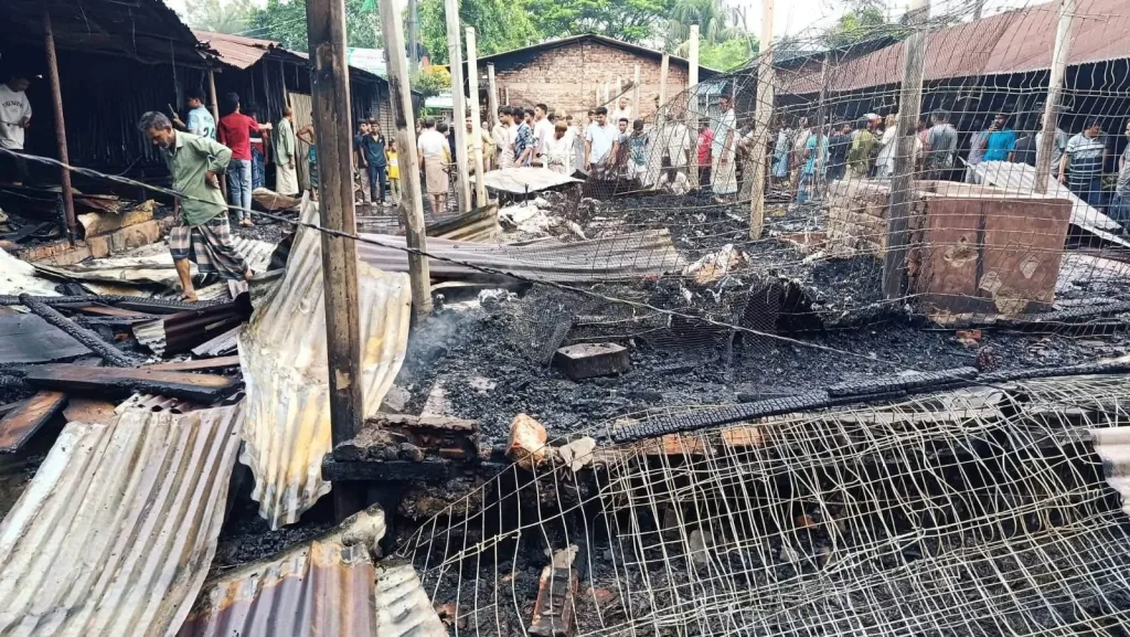 Devastating Fire Destroys 40 Shops at Kadamsurul Market in Sitakunda